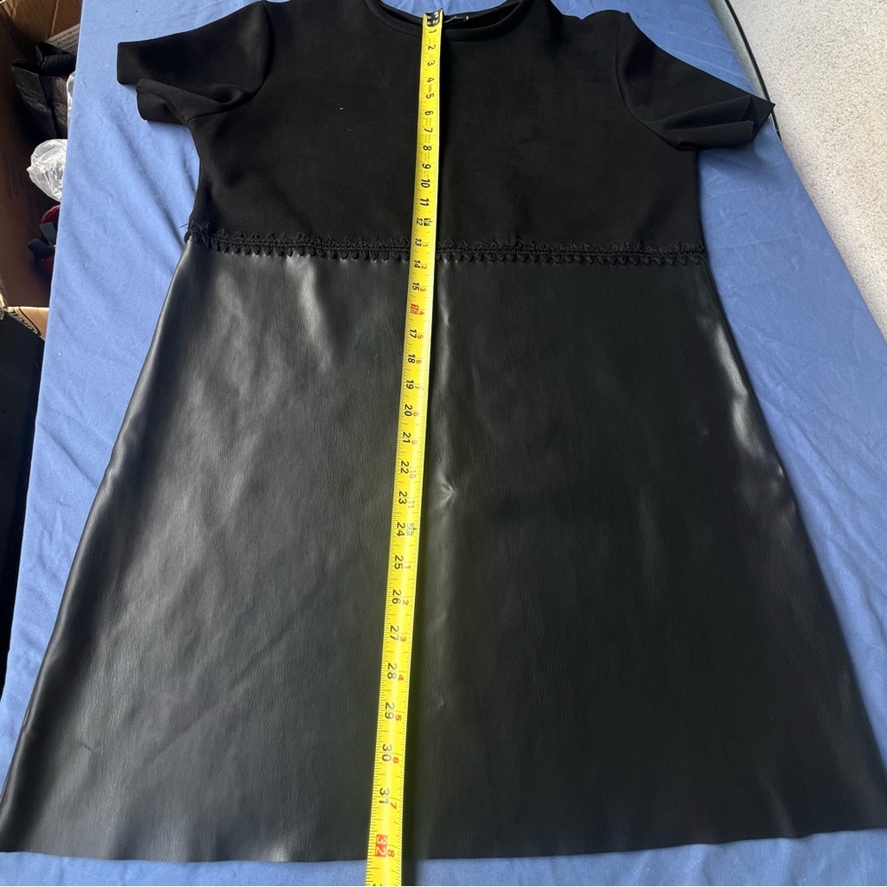 Zara Black Faux Leather Mini Dress - Picture 2 of 10